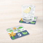ボーイダノジュラシック誕生日パーティー スクエアペーパーコースター (インサイチュ)