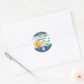 ボーイダノジュラシック誕生日パーティー ラウンドシール (封筒)