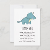 ボーイダノス誕生日 | かわいいキッズディノトリケラトプス サンキューカード (正面)