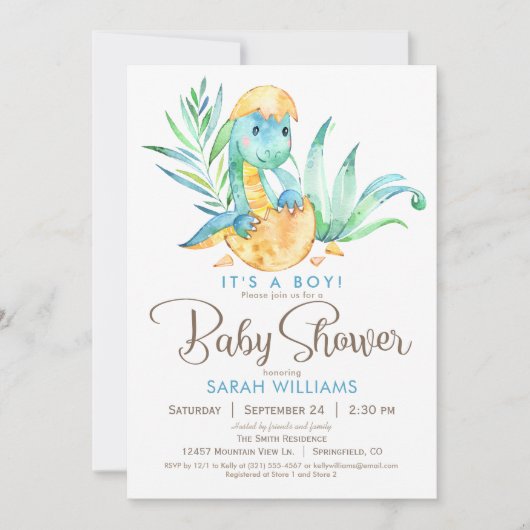 ボーイダノベイビーシャワー招待状 招待状 (正面)