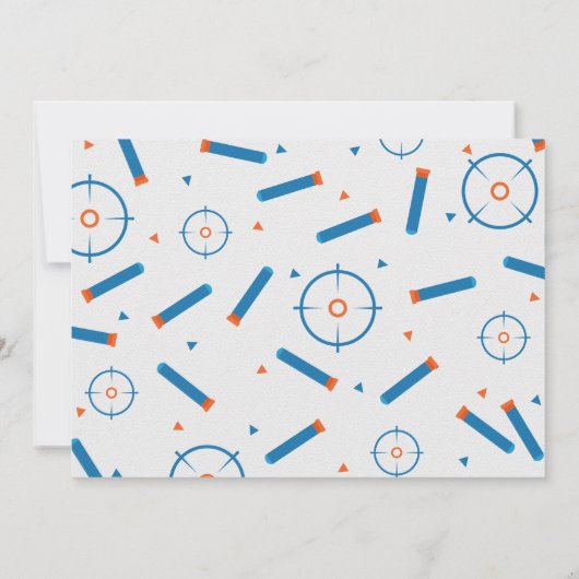 ボーイダーツガン戦争の誕生日パーティー写真 招待状 (裏面)