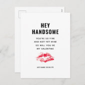 ボーイッおもしろいトバレンタインデー詩レッドキス名 シーズンポストカード (正面/裏面)