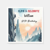 ボーイツリーおもしろいクリフロック登山21st誕生日 スタンダードカクテルナプキン (正面)