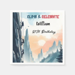 ボーイツリーおもしろいクリフロック登山21st誕生日 スタンダードカクテルナプキン