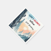 ボーイツリーおもしろいクリフロック登山21st誕生日 スタンダードカクテルナプキン (角)