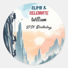 ボーイツリーおもしろいクリフロック登山21st誕生日 ラウンドシール