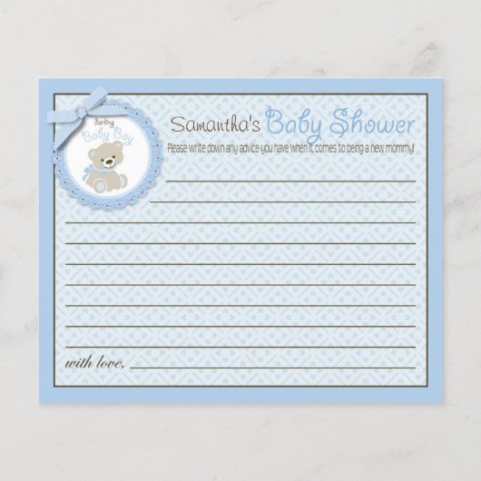 ボーイテディベアアドバイスカード (裏面)