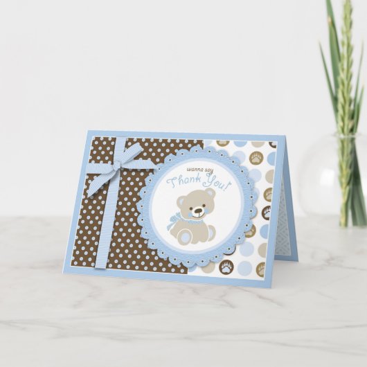 ボーイテディベアサンキューカード サンキューカード (正面)