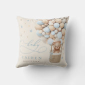 ボーイテディベアニュートラルベビーシャワー子供部屋ギフト クッション (裏面)