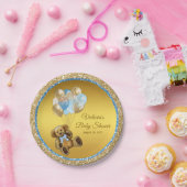 ボーイテディベアバルーンベビーシャワー紙プレート ペーパープレート (パーティー)