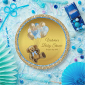 ボーイテディベアバルーンベビーシャワー紙プレート ペーパープレート (パーティー)