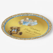 ボーイテディベアバルーンベビーシャワー紙プレート ペーパープレート (アングル)