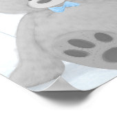 ボーイテディベアブルーグレーバルーンウェルカムサイン ポスター (角)