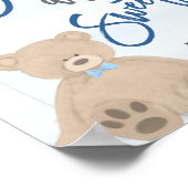 ボーイテディベアブルーバルーンスイートトリートサイン ポスター (角)