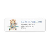 ボーイテディベアベビーシャワー差出人住所ラベル ラベル (正面)