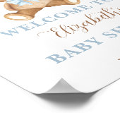 ボーイテディベアボホブルーフローラパンパスウェルカム ポスター (角)