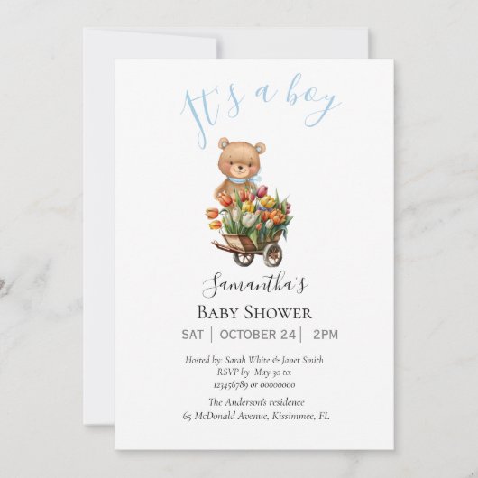 ボーイテディベアリーウエイトブルーフローラ発表 案内状 (正面)