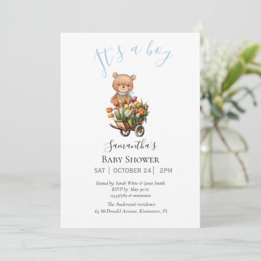 ボーイテディベアリーウエイトブルーフローラ発表 案内状 (スタンド正面)