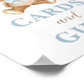 ボーイテディベアbohoブルーカード&ギフトサイン ポスター (角)