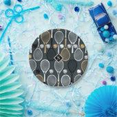 ボーイテニスコート誕生日パーティミニマリストラケット ペーパープレート (パーティー)