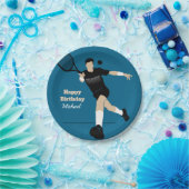 ボーイテニス誕生日パーティープレーヤー&キッズネームスポーツ ペーパープレート (パーティー)