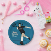 ボーイテニス誕生日パーティープレーヤー&キッズネームスポーツ ペーパープレート (パーティー)