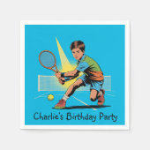 ボーイテニス誕生日パーティー スタンダードカクテルナプキン (正面)