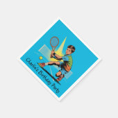 ボーイテニス誕生日パーティー スタンダードカクテルナプキン (角)