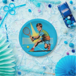 ボーイテニス誕生日パーティー ペーパープレート