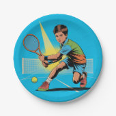 ボーイテニス誕生日パーティー ペーパープレート (正面)