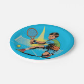 ボーイテニス誕生日パーティー ペーパープレート (アングル)