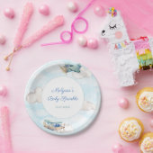 ボーイテーマ用飛行機パーティーベビシャワー ペーパープレート (パーティー)