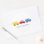 ボーイトイカラフルト輸送車バストラック誕生日 ラウンドシール (封筒)