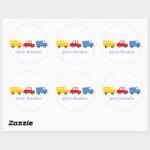 ボーイトイカラフルト輸送車バストラック誕生日 ラウンドシール (シート)