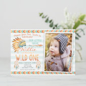 ボーイトライバルボホファーストワイルドワン誕生日招待状 招待状 (スタンド正面)