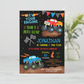 ボーイトラック用の誕生日招待状「モンスタートラック」 招待状 (スタンド正面)