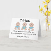 ボーイトリプレットニュー生まれベビー カード (黄色い花)