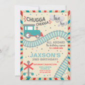 ボーイトレイン2回目の誕生日の招待状。 招待状 (正面)