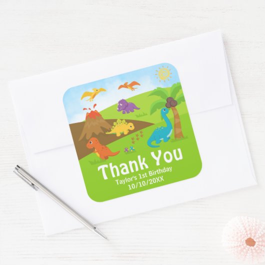 ボーイドウイスラバースデーパーティーありがとうスクエアスティック スクエアシール (封筒)