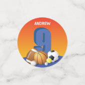 ボーイナックス誕生日スポーツボール コンフェッティ (スモール正面)