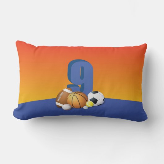 ボーイナックス誕生日スポーツボール ランバークッション (正面)