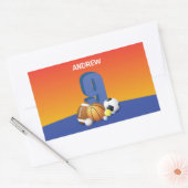 ボーイナックス誕生日スポーツボール 長方形シール (封筒)