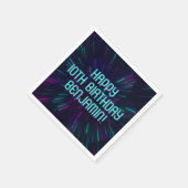 ボーイネオンティール（緑がかった色）グローパーティー スタンダードカクテルナプキン (角)