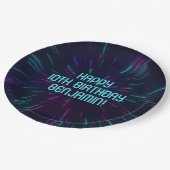 ボーイネオンティール（緑がかった色）グロー ペーパープレート (アングル)