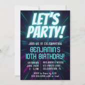 ボーイネオンブルーバースデーパーティー 招待状 (正面)