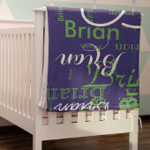 ボーイネームの作成タイポグラフィ青 フリースブランケット