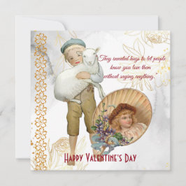 ボーイハグシープフラワーガールヴィンテージバレンタインカード