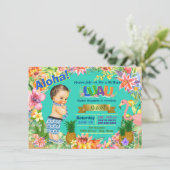 ボーイハワイアンルアウ（ハワイ式宴会）誕生日パーティー 招待状 (スタンド正面)