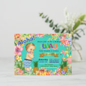 ボーイハワイアンルアウ（ハワイ式宴会）誕生日パーティー 招待状 (スタンド正面)