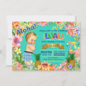 ボーイハワイアンルアウ(ハワイ式宴会)誕生日パーティー 招待状 (正面)